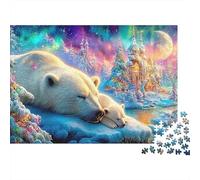 Sleeping Bear And Cub In Snow Puzzle Da 1000 Pezzi Polar Bear Pattern Perfetto Per Uomini, Donne, Anziani E over 65 38x26cm/1000pcs