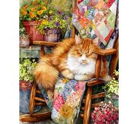Sleeping Cat 700 Piece Jigsaw Puzzles for Adults, Colourful, Challenging & Brainteasing Adult puzzles 700 Pieces Chair, Fun jigsaws for The Whole Family 20x15 inch