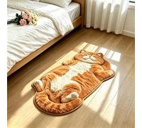 Sleeping Cat Fun Rug Floor Mat,Absorbent Quick-Dry Non-Slip Cat Shaped Carpet,Soft Plush Cute Sleeping Cats Pattern Area Rug,for Living Room Bedroom Entryway Kitchen Home Decor