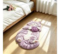 Sleeping Cat Fun Rug Floor Mat,Absorbent Quick-Dry Non-Slip Cat Shaped Carpet,Soft Plush Cute Sleeping Cats Pattern Area Rug,for Living Room Bedroom Entryway Kitchen Home Decor