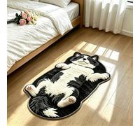 Sleeping Cat Fun Rug Floor Mat,Absorbent Quick-Dry Non-Slip Cat Shaped Carpet,Soft Plush Cute Sleeping Cats Pattern Area Rug,for Living Room Bedroom Entryway Kitchen Home Decor