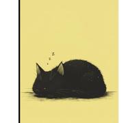 Sleeping Cat Notebook: Minimalist Aesthetic Wide Lined Journal: Calm and Cozy Cat Design for Notes, Journaling, and Daily Writing
