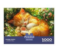 Sleeping Cat Puzzle Da 1000 Pezzi Per Adulti Immagine Dipinta Cute Cat Intrattenimento Creativo Idea Regalo Uomo E Donna A Partire Dai 12 Anni70x50cm/1000pcs
