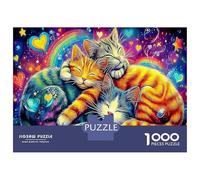 Sleeping Cats 1000 Pezzi Cats in Cosmic Space Puzzle Giocattoli Puzzle Per Gioco Familiare Decorazione Della Famiglia Per Bambini E Adulti Regali Romantico Regalo Per 70x50cm/1000pcs