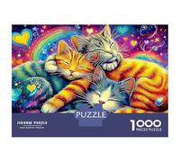 Sleeping Cats Puzzle 1000 Pezzi per Adulti Puzzle Cosmic Cats 1000 Pezzi Puzzle Classico Giochi Educativi Decorazione Puzzle Colorato Gioco Puzzle per Tutti per Donne Regali per Uomini38x26cm/1000pz