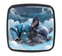 Sleeping Dog, confezione da 4 pomelli neri per armadietti, maniglie per mobili da cucina, camera da letto, comò, cassetti, pomelli per armadi, armadi