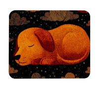 Sleeping Dog Cute Pattern Tappetino per Mouse Comodo Tappetino Scrivania Morbido Mousepad per Pc Lavoro Ufficio 25X30Cm