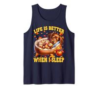 Sleeping Dog for Women Autumn Fall Dachshund for Doxie Mom Canotta