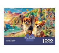 Sleeping Dog Scene Jigsaw Puzzles for Adult Educational Game The Impossible Challenge 1000 Piece Puppies Sunlit Enchanted Forest Difficult Hard Jigsaw Puzzles for Man And Woman with Letters on Back 7