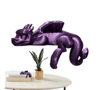 Sleeping Dragon Statue - Gothic Display Ornament, Mythical Sculpture for Bookcase Accent, Handcrafted Resin Artwork, Desktop Decor with Textured Finish, Detailed Dragon Figure for Shelf Decorating