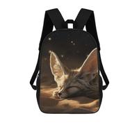 Sleeping Fennec Fox in The Desert Zaino Scolastico Per Bambini, Stampato in 3D, Borsa Scolastica Alla Moda, Borsa Scolastica Casual Per Ragazzi, Studenti Delle Scuole Elementari E Medie 17inch