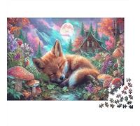 Sleeping Fox Among Mushrooms Wildlife Puzzle 1000 Pezzi Per Adulti - Sfidanti E Divertenti, Ideal Per Gioco Familiare E Rilassamento, Regalo Adulti 38x26cm/1000pcs