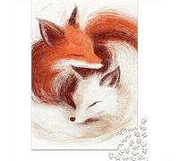 Sleeping Fox Art Print Puzzle Impossibili 1000 Pezzi Decorazione Per La Casa. Rilassamento E Intelligence Per Adulti E Bambini Da 12 Anni 70x50cm/1000pcs