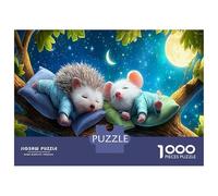 Sleeping Friends 1000 Pezzi Hedgehog & Mouse on Tree Branch Puzzle Giocattoli Puzzle Giochi Decorazione Per La Casa Regalo Giocattolo 52x38cm/1000pcs