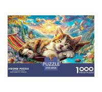 Sleeping KittenPremium Jigsaw Puzzles for Adults A 1000-Piece (Advanced) Challenging Educational Brain Game - An Engaging And Thoughtful Gift Idea for Adults And Older Kids Age 12 Years Up to Enjoy A