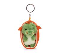 Sleeping Pets 63171 - Portachiavi con Drago di Peluche (8 cm) Addormentato in Un Cestino, Accessorio di Peluche per Zaino o Borsa, Portachiavi per Grandi e piccini, Multicolore
