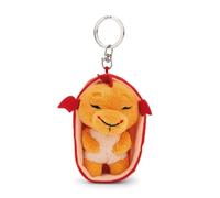 Sleeping Pets 63172 - Portachiavi con Drago di Peluche (8 cm) Addormentato in Un Cestino, Accessorio di Peluche per Zaino o Borsa, Portachiavi per Grandi e piccini, Multicolore