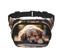 Sleeping Puppies Fitness borsa a tracolla da viaggio, alla moda e casual, marsupio quadrato a doppio strato, nero, taglia unica, Nero, One Size