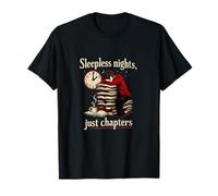 Sleepless Nights Just Chapters Book Lover Night Reader Maglietta