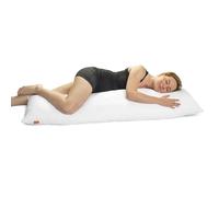 sleepling 190109 cuscino laterale, cuscino per allattamento, realizzato in morbida microfibra, 40 x 145 cm, peso dell'imbottitura 1.200 grammi, cerniera, bianco