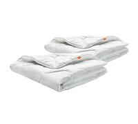 sleepling 191123 Set di 2 piumoni Estivo Leggero (Imbottitura 410 gr.), 100% Microfibra, Anallergico, 135 x 200 cm, Bianco