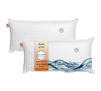 sleepling 194094 set di 2 cuscini ad acqua ortopedici 50 x 70 cm, 100% cotone, Made in EU, lavabili fino a 40 gradi, bianco