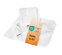 sleepling 196278 baby set per lettino bimbo composto da piumino quattro stagioni per tutto l'anno 80 x 80 cm e cuscino piatto 35 x 40 cm, 100% microfibra, anallergico, bianco