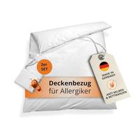 sleepling Comfort 100 Evolon Encasing - Set di 2 copripiumini da 135 x 200 cm, anallergici e antiacaro, protezione per persone allergiche alla polvere, resistenti al calore a 95°, 135 x 200 cm, bianco