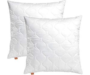sleepling Comfort 191121 set di 2 cuscini, cuscino divano, Imbottitura per Cuscini, Oekotex, lavabile 60 gradi, Prodotto in UE, Garanzia di imbottitura, Garanzia di taglia, 50 x 50 cm, bianco