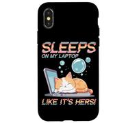 SLEEPS ON MY LAPTOP LIKE IT'S HERS Custodia per iPhone X/XS