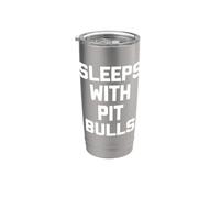 Sleeps With Pit Bulls t-shirt divertente cane proprietario cani pit bull Bicchiere termico in acciaio inox doppia parete