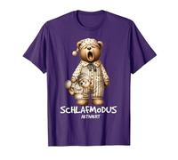 Sleepshirt SleepMode Pigiama Orsetto con Orsacchiotto Sonno Maglietta, Uomo, Viola, S