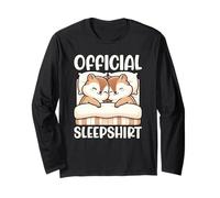 Sleepshirt Ufficiale Chipmunk Sleeping Animals Sarcastic Maglia a Manica