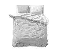 Sleeptime Sleep Time biancheria da letto in 100% cotone 200 x 200 cm bianco grigio morbido e non necessita di stiratura con chiusura lampo set di biancheria da letto bicolore con 2 federe 80 x 80 cm