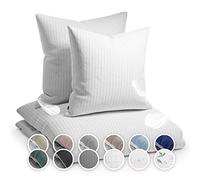 sleepwise Edizione Soft Wonder - Biancheria da Letto, Strisce Bianche/Grigie, 155 x 200 cm