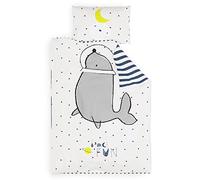 sleepwise Kids-Edition - Biancheria da letto, 2 pezzi, Öko-Tex, morbida, traspirante, non necessita di stiratura e senza pieghe, set copripiumino in microfibra spazzolata, 135x200 cm, 80x80 cm