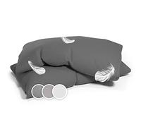 Sleepwise Set di Federe - 2 Pz., con Cerniera, ÖKO-TEX, Adatte a Chi Soffre di Allergie, Federe, Copricuscini, Federe Letto, Soffici, 40 x 80 cm, Grigio Scuro