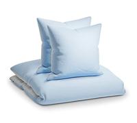 sleepwise “Soft Wonder” - Biancheria da Letto, Extra-comfort, Traspirante, Antipiega, Ipoallergenico, Completo Copripiumino, 3 Pezzi - 200x200cm e 2x 65x65 Federe, Cielo pastello/Grigio chiaro
