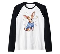 Sleepy Chihuahua Stars And Moon Dog Lover Pigiama da Notte Maglia con Maniche Raglan
