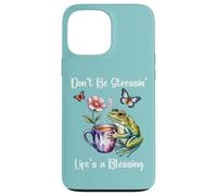 Sleepy Cute Frog Dont Be Stressin Lifes a Blessing Butterfly Custodia per iPhone 13 Pro Max