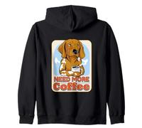 Sleepy Dog Need More Coffee Funny Caffeine Lover Felpa con Cappuccio