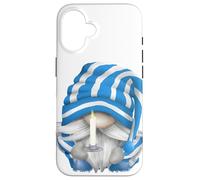 Sleepy Gnome Grandpa With Striped Pj And Candle Night Light Custodia per iPhone 16