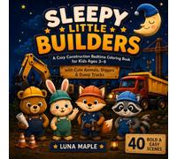 Sleepy Little Builders: A Cozy Construction Bedtime Coloring Book for Kids Ages 3-6 with Cute Animals, Diggers & Dump Trucks