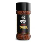Sleepy Owl Caffè intenso Java Xpresso da 100 g | Caffè istantaneo dalla miscela forte | per 50 tazze | tostato scuro alla perfezione | Sapore intenso, audace e forte | Da avere con latte o nero