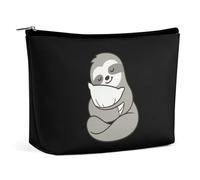 Sleepy Sloth Hugging Pillow Borsa per il trucco Borsa per cosmetici da viaggio portatile Grande borsa con cerniera Borsa organizer in pelle PU Borsa da toeletta