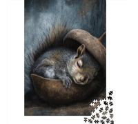 Sleepy Squirrel in Hollow Log Jigsaw Puzzle Impossibili 1000Pcs Decorazione Per La Casa. Giochi Rilassamento E Intelligence Per Adulti E Bambini Da 12 Anni 52x38cm/1000pcs