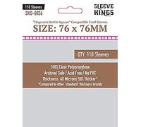 Sleeve Kings Custodie standard per carte - 110 pezzi, trasparenti 60 micron di spessore, dimensioni quadrate medie (76 x 76 mm), compatibili con Hogwarts Battle e altro