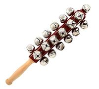 Sleigh Bells | Campanelle a mano con manico in legno | Campana Jingle Shaking Bell Stick | Strumento a percussione a slitta - Strumento musicale a campana | Forniture per l'apprendimento della musica