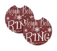 Sleigh Bells Ring Wood Sign Sottobicchieris Portabicchieri 2 Pezzi Decorativi Sottobicchiere Sottobicchieri Per Uomini Camion Donne 6.9Cm