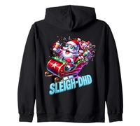Sleigh-DHD Divertente ADHD Hyper Babbo Natale Design Felpa con Cappuccio